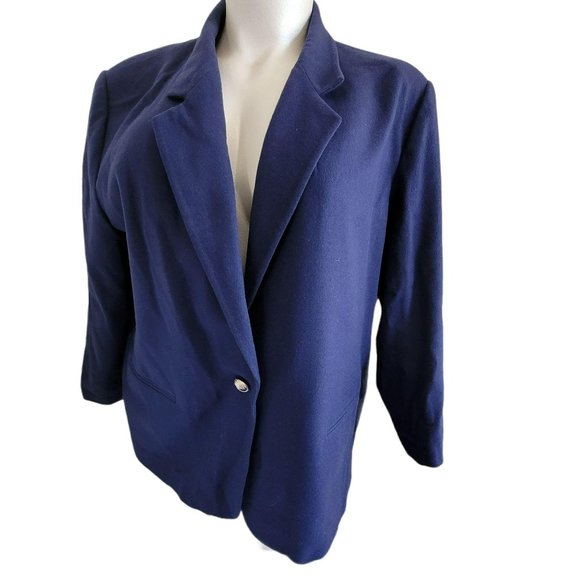 Savannah Wool Blue Blazer Classic 1990's Woman's Plus Size 26 JJ562 - Picture 1 of 5